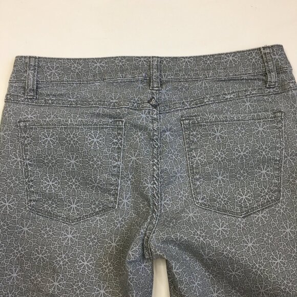 PRANA Gray Print Organic Cotton Blend 5 Pocket Logo Hardware Jeans - Picture 9 of 12